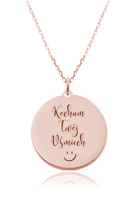 Naszyjnik Kocham Twój Uśmiech - Grawer - Rose Gold