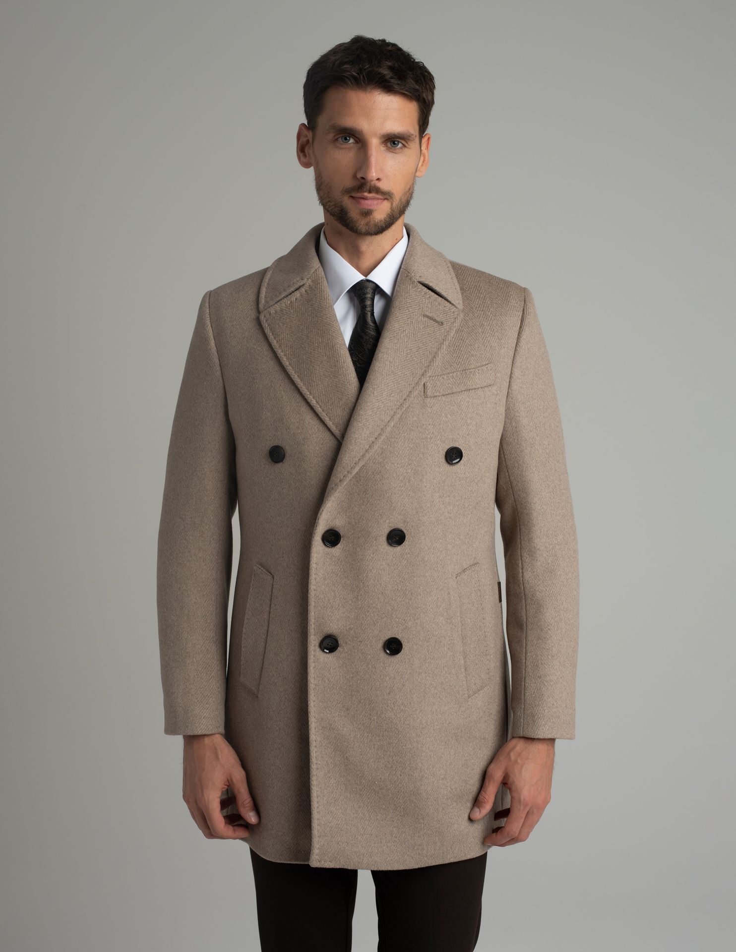 Płaszcz dwurzędowy sortino beżowy