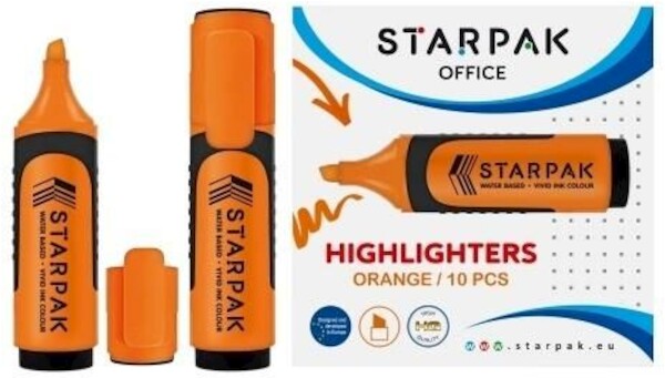 STARPAK Zakreślacz pomarańczowy (10 szt)