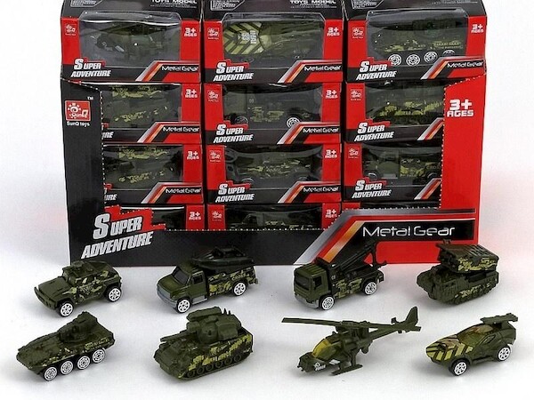 Pojazd wojskowy metalowy 1:64 MIX