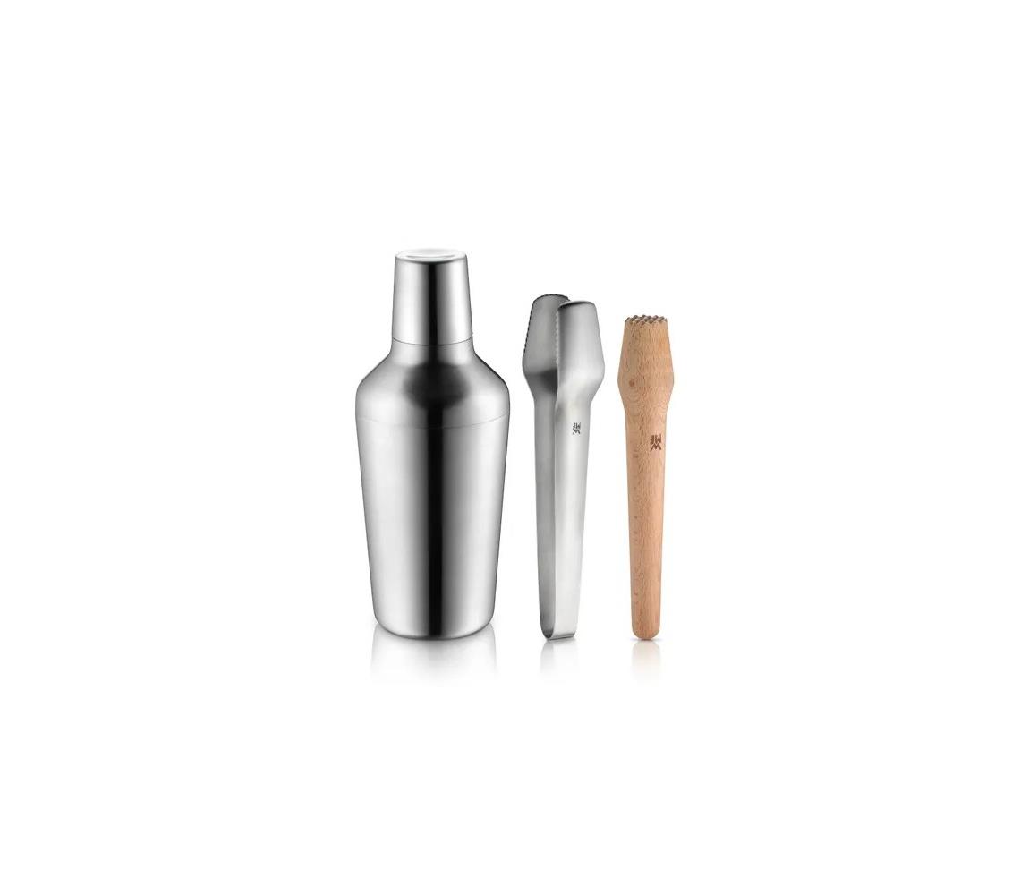 WMF zestaw barowy 5-częściowy, typu matrioszka, z shakerem 700 ml, miarka barowa, sitko barmańskie, szczypce do lodu, drewniany tłuczek, akcesoria schowane w shakerze, w pudełku prezentowym, nadają si 636836030