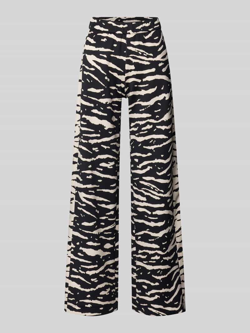 Spodnie materiałowe z szeroką nogawką i elastycznym pasem