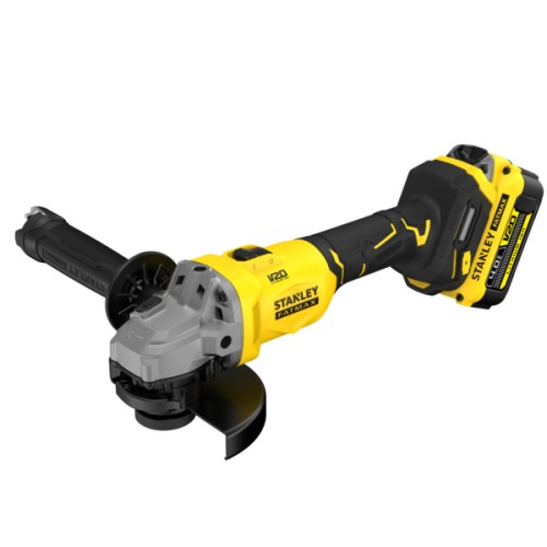 Stanley SZLIFIERKA KĄTOWA AKUMULATOROWA 125MM V20 18V 2*4.0AH SFMCG710M1T-QW