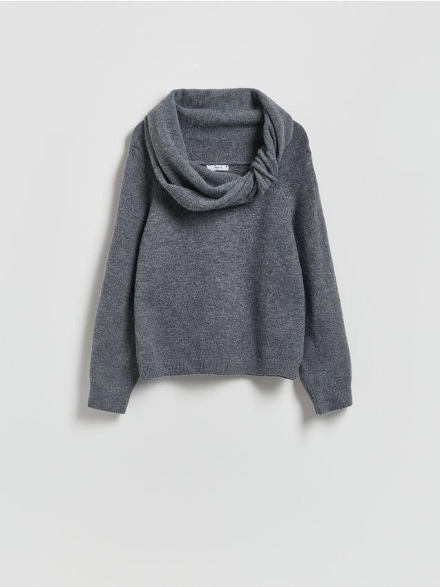 Reserved - Sweter z kołnierzem - ciemnoszary