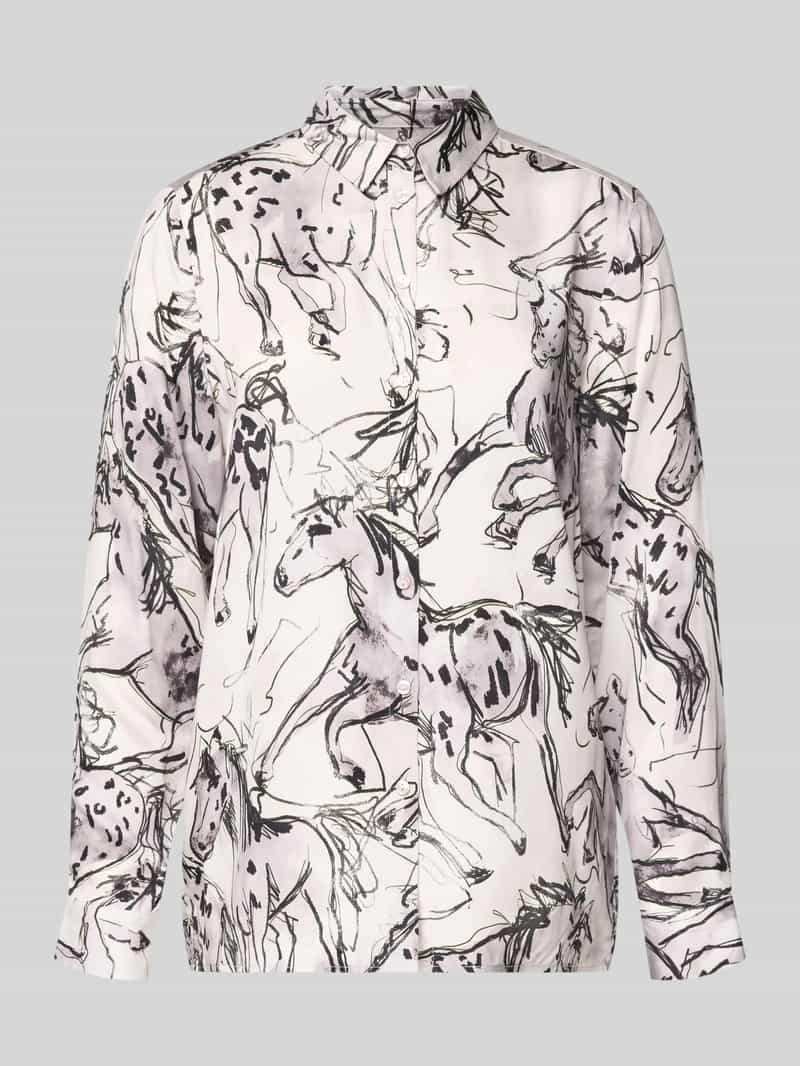 Bluzka o krój regular fit z wiskozy ze wzorem na całej powierzchni