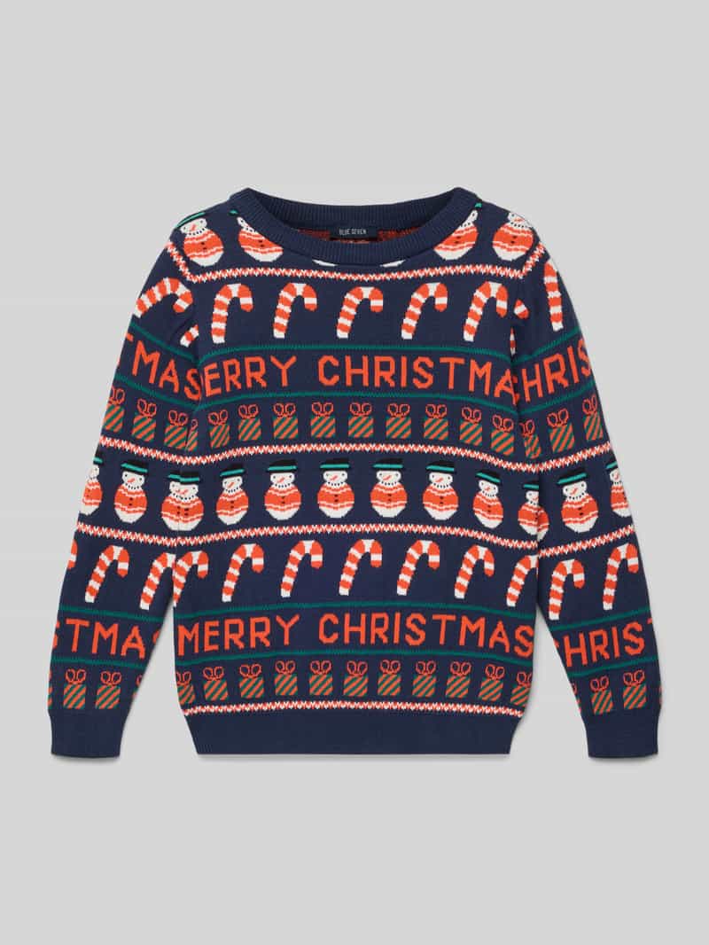 Sweter z dzianiny z prążkowanymi wykończeniami