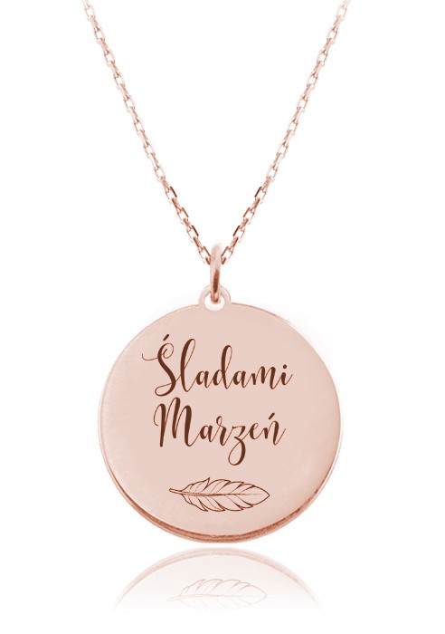 Naszyjnik Śladami Marzeń - Grawer - Rose Gold