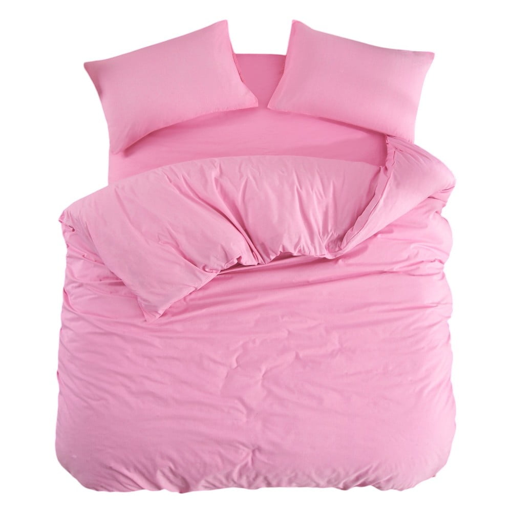 Różowa pościel dwuosobowa z prześcieradłem/4-częściowa 200x220 cm Classic – Mila Home
