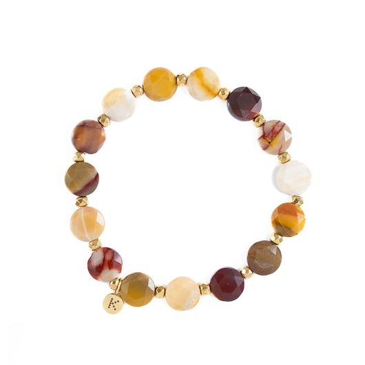 Bransoletka w beżowych kolorach - Wersja Pozłacana