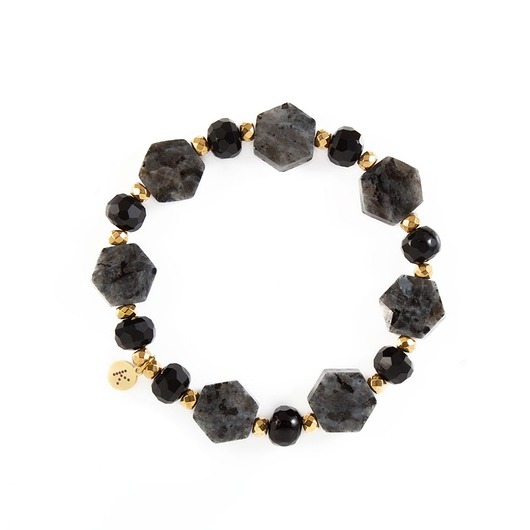 Bransoletka z eleganckim Labradorytem - ochrona i moc - Wersja Pozłacana