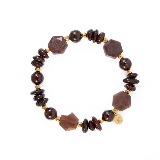 Bransoletka w bordowo brązowej tonacji II - Wersja Pozłacana