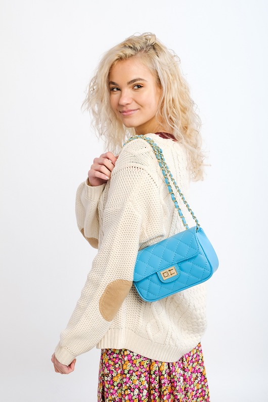 Torebka skórzana na ramię - pikowana (6814)