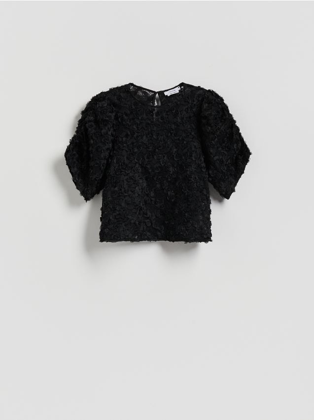 Reserved - Bluzka z aplikacjami - czarny