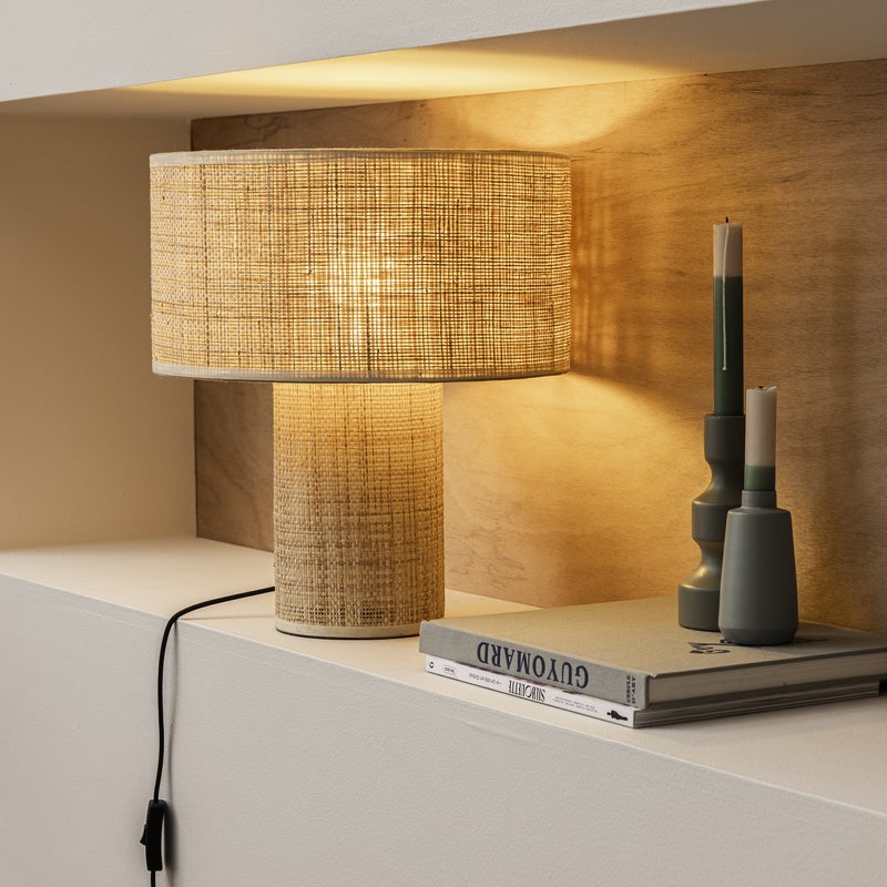 Lampa stołowa Carvi raffia E27 Inspire