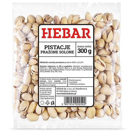 HEBAR PISTACJE PRAŻONE SOL 300G