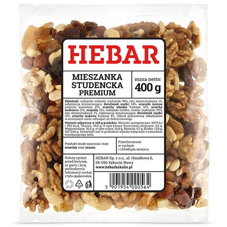 HEBAR MIESZANKA STUDENCKA PREMIUM 400G