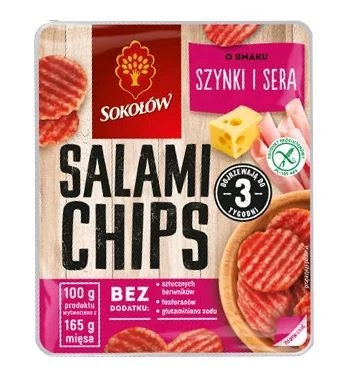 SALAMI CHIPS SZYNKA I SERA 60G SOKOŁÓW
