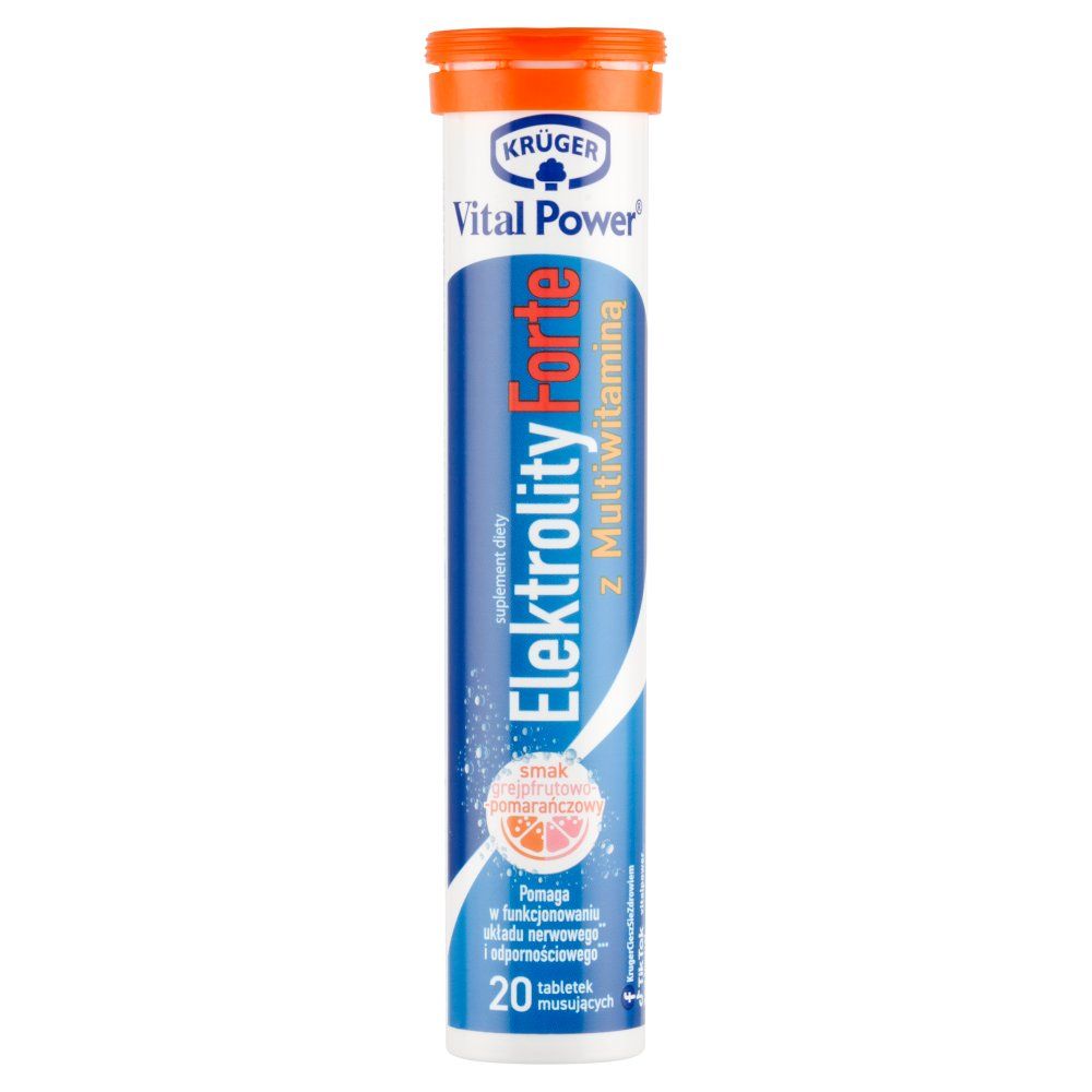 Krüger Vital Power Tabletki musujące elektrolity forte z multiwitaminą 86 g (20 sztuk)