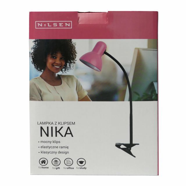LAMPKA E27 NIKA Z KLIPSEM RÓZ