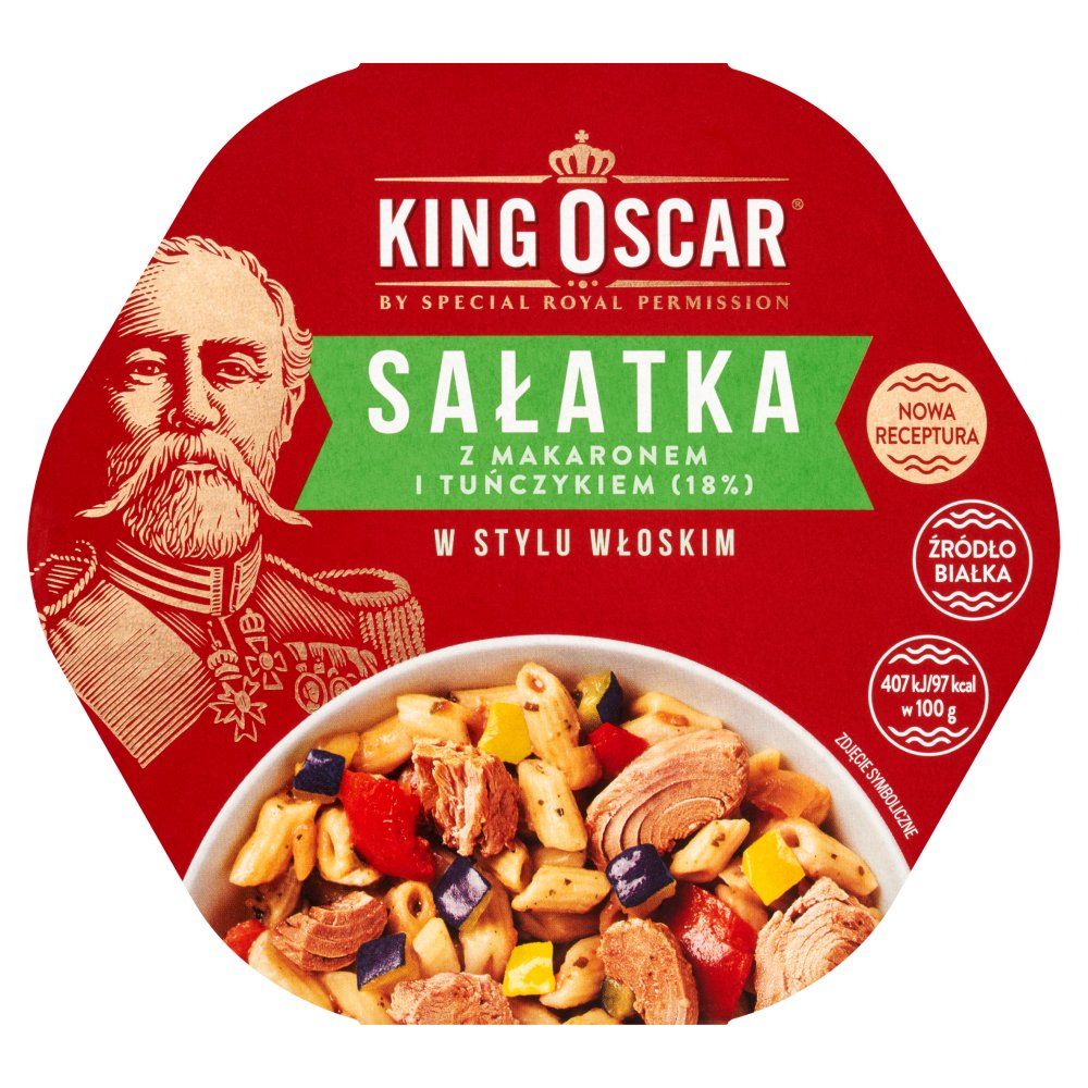 King Oscar Sałatka z makaronem i tuńczykiem w stylu włoskim 220 g
