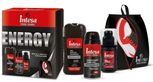 Intesa Pour Homme Energy zestaw deo 150 ml żel 250 ml krem 100 ml torba