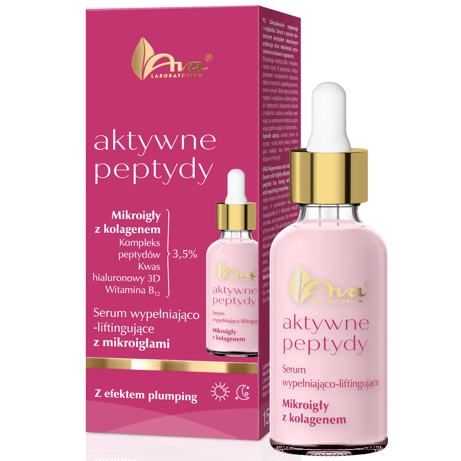 Ava Aktywne Peptydy, serum wypełniająco-liftingujące z mikroigłami, efekt plumping, 30 ml