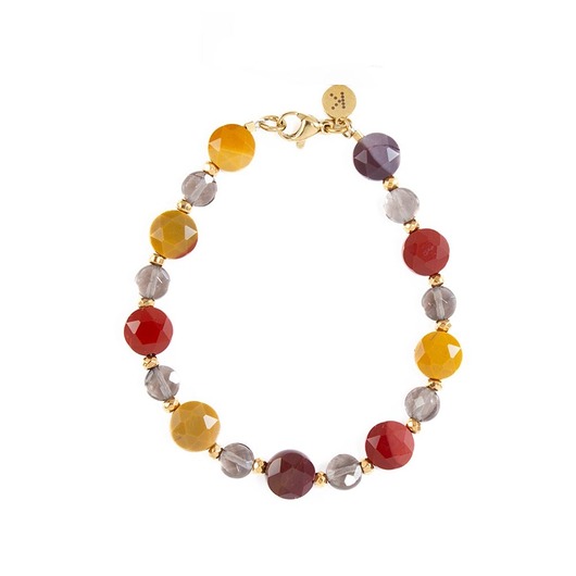 Bransoletka w jesiennych kolorach z brązem - Wersja Pozłacana