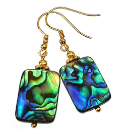 Kolczyki Masa Perłowa Paua Złote Srebro Certyfikat