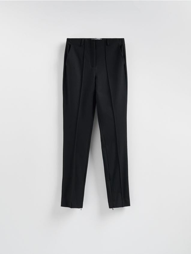 Reserved - Spodnie z suwakami - czarny