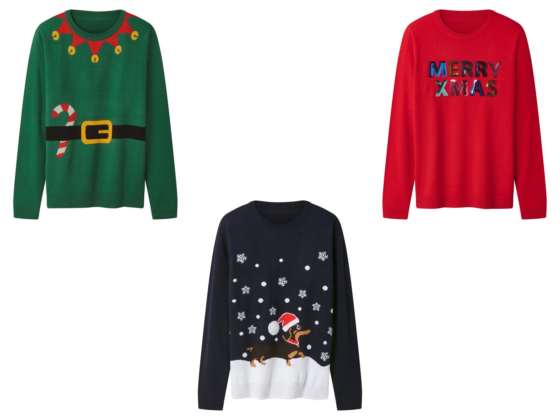 ESMARA® Damski sweter świąteczny z efektem LED / Świąteczny sweter z muzyką / Świąteczny sweter