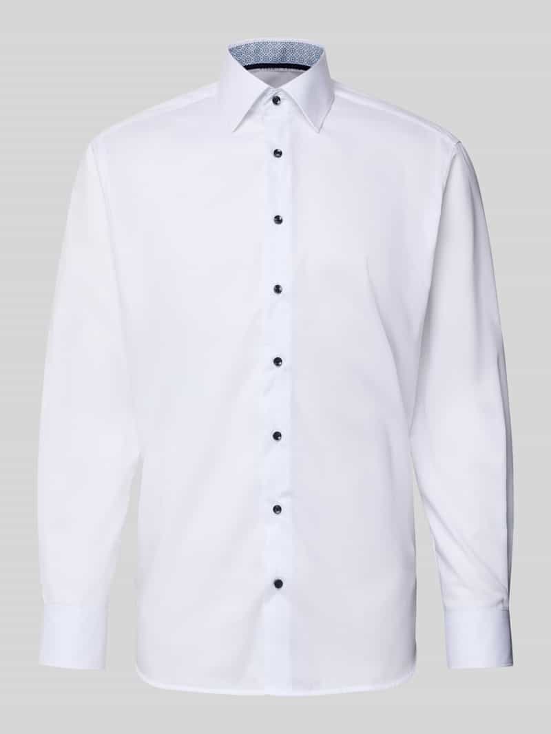 Koszula biznesowa o kroju regular fit z bawełny z kołnierzykiem typu kent