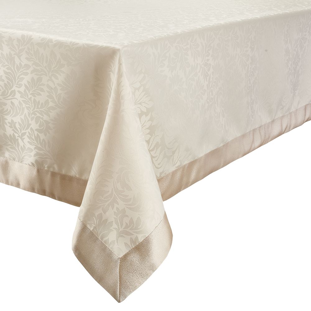 Obrus kremowy 140 x 240 cm żakardowy LINDA