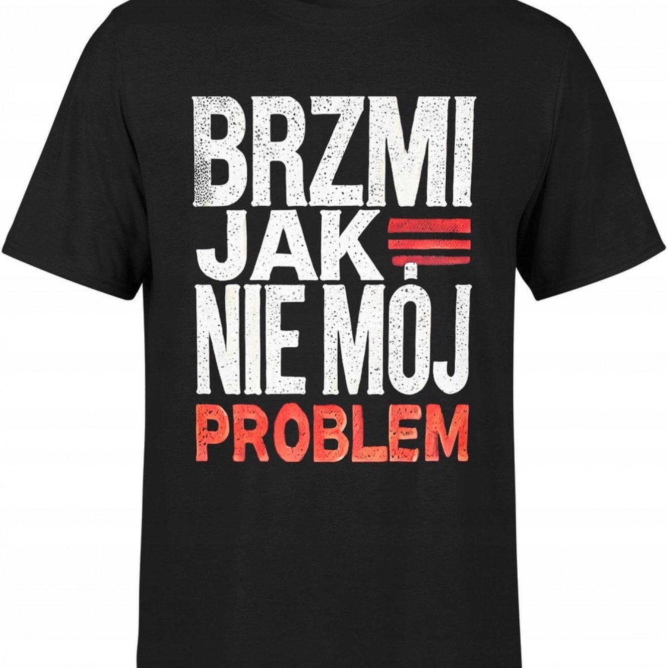 TEMU Koszulka Męska z Zabawnym Polskim Tekstem - Odważny Czerwono-Biały Nadruk, Regular Fit Casualowa Koszulka na Codzień, na Każdą Porę Roku,