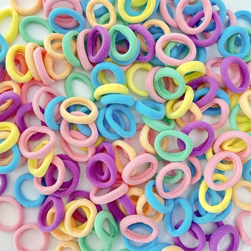 TEMU 980 sztuk kolorowych gumek do włosów, bezszwowe elastyczne akcesoria z opaskami na głowę, małe plecione dodatki, żywe barwy nylonu i miękkiej