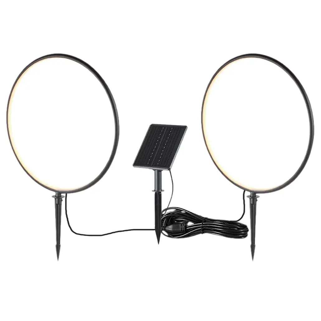 Eko-Light Pierścieniowa wbijana lampa ogrodowa Rings EKO2360 LED 3W 3000K IP54 czarny