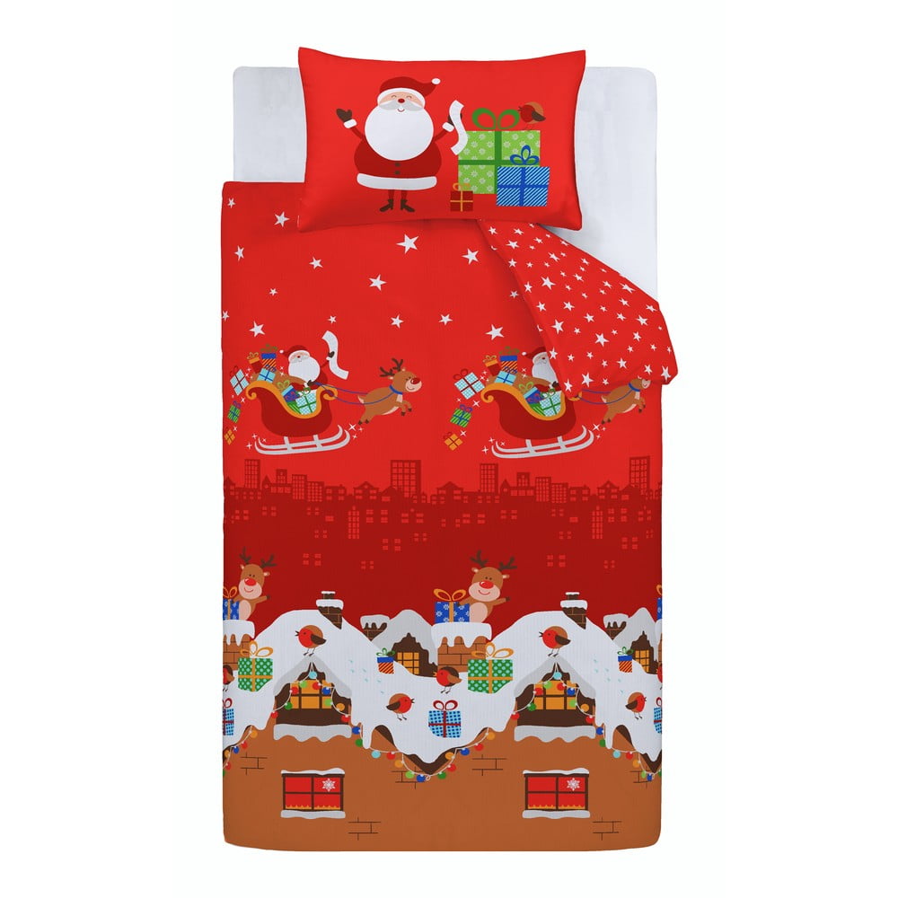 Czerwona pościel dziecięca do łóżeczka 120x150 cm Santa's Christmas Presents – Catherine Lansfield