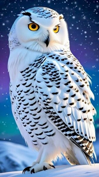 Diamentowa mozaika - Sowa śnieżna
