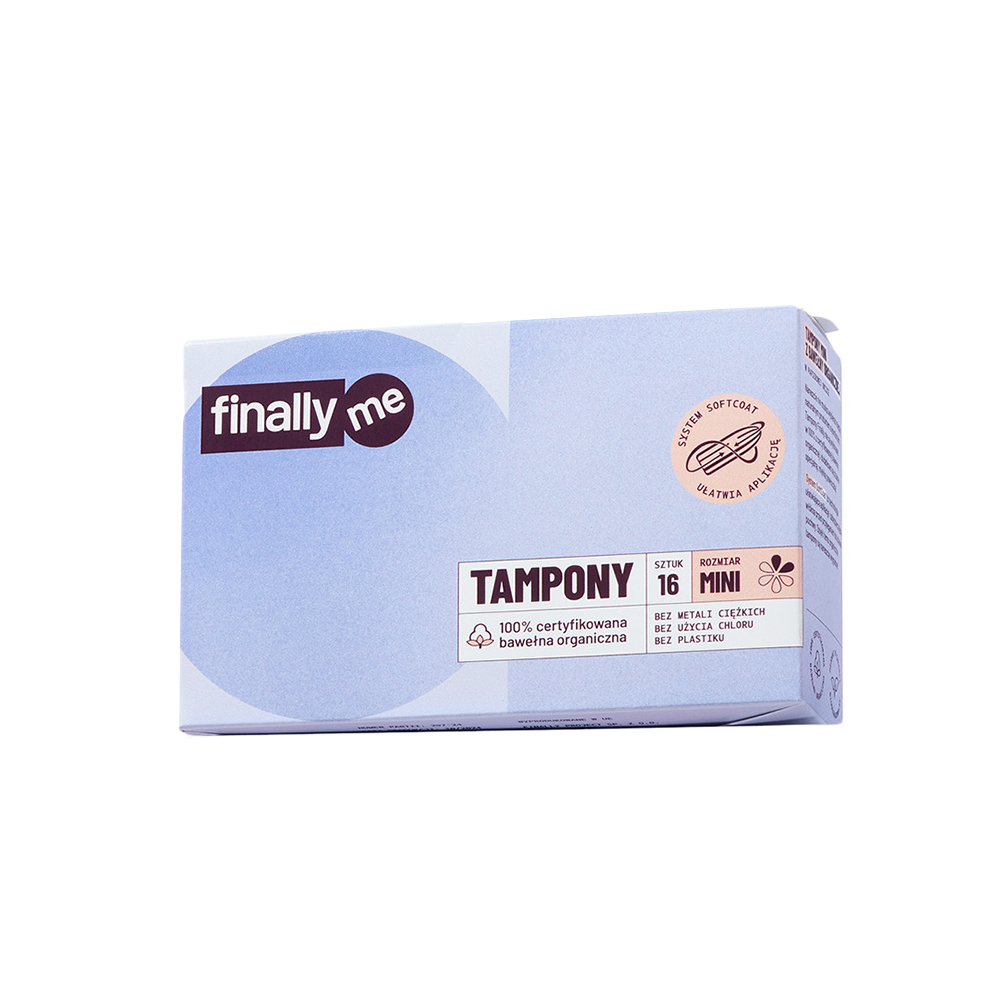 Finally.me, tampony z bawełny organicznej, Mini, 16 sztuk
