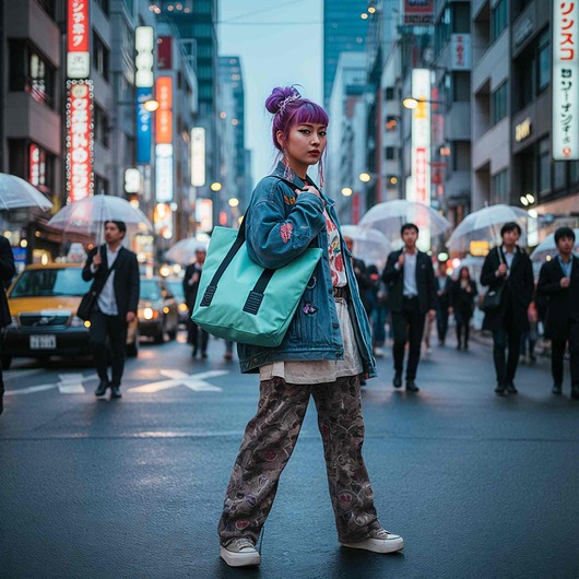 Torba LORTIDO miętowa, tote bag, shopperka z gumowymi detalami