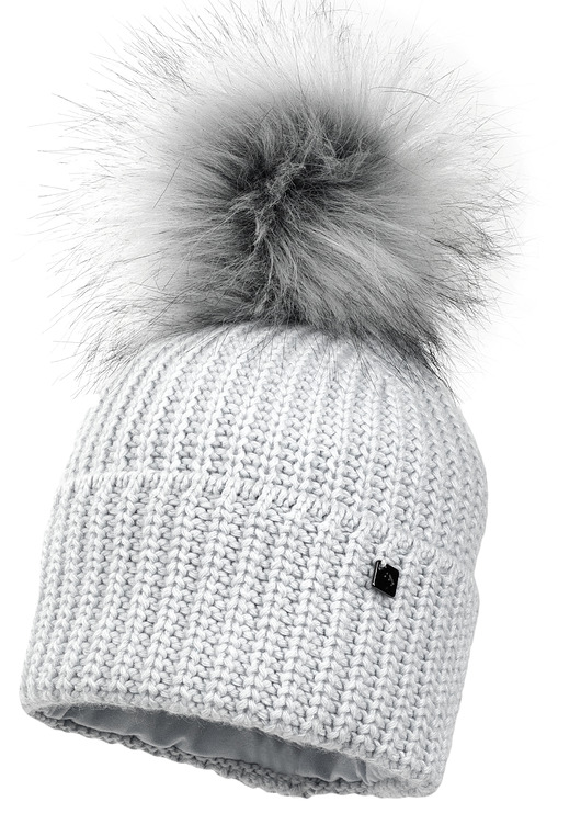 Chłopięca czapka na zimę COLD z pomponem jasny popiel