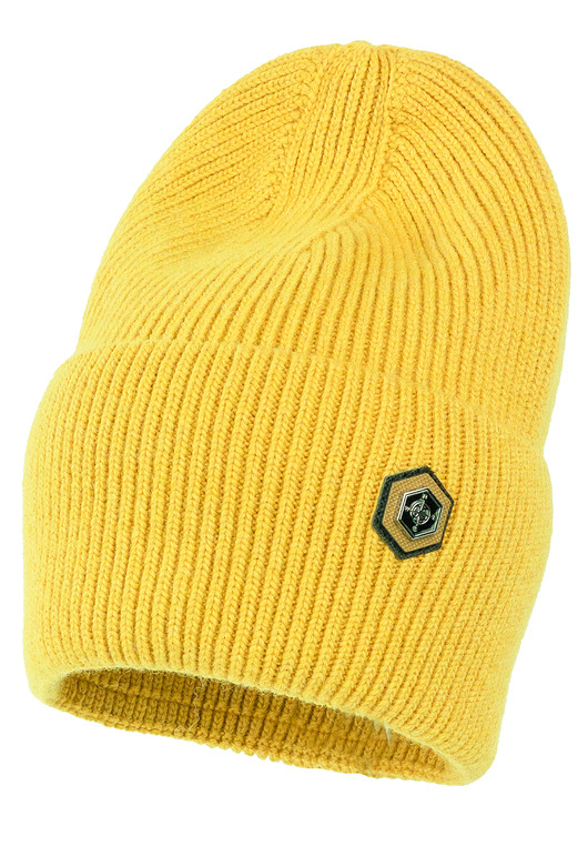 Zimowa czapka IKIN z wełną i domieszką kaszmiru dla chłopca cytryna