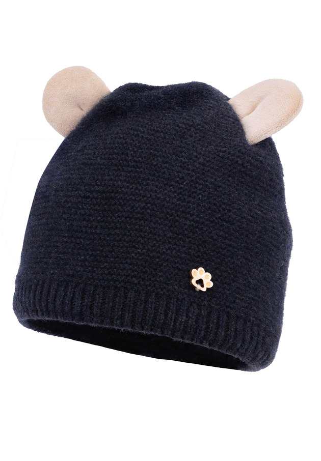 Dziecięca czapka na zimę GINO z wełny merino dżins