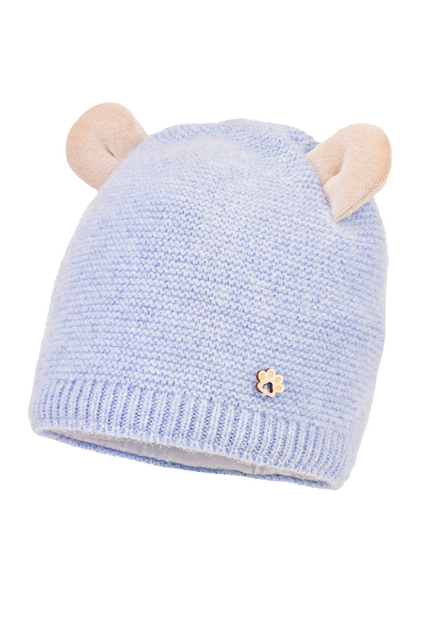 Dziecięca czapka na zimę GINO z wełny merino niebieski