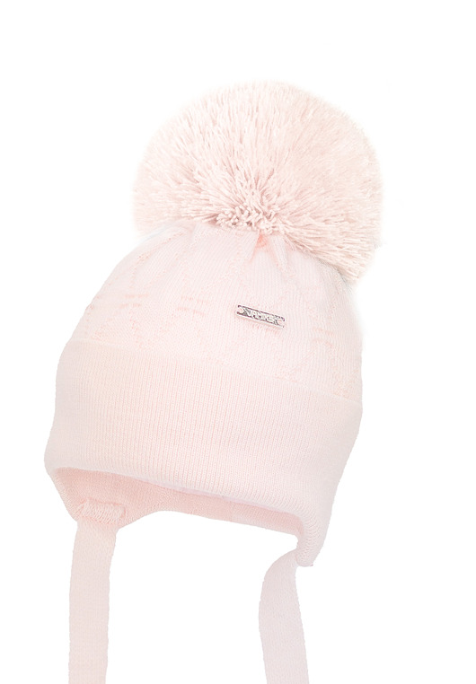 Dziewczęca czapka na zimę GILLES z pomponem róż