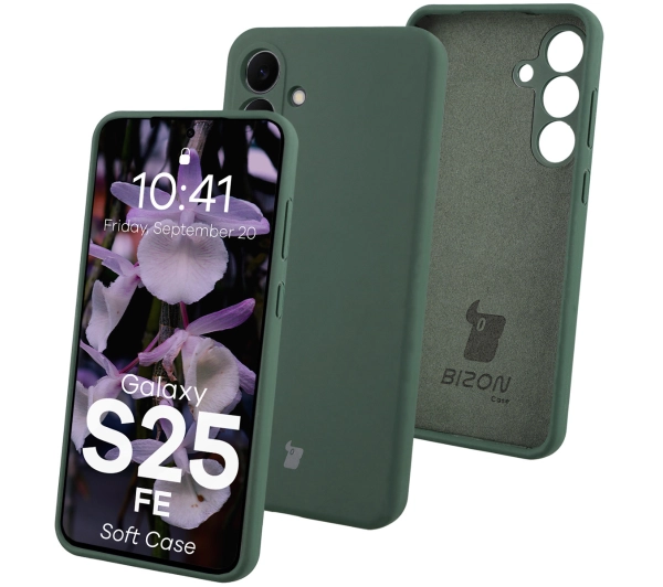 Bizon Silikonowe Soft do Samsung Galaxy S25 FE Ciemnozielony