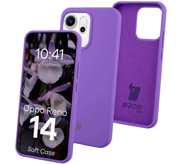 Bizon Silikonowe Soft do Oppo Reno14 Fioletowy