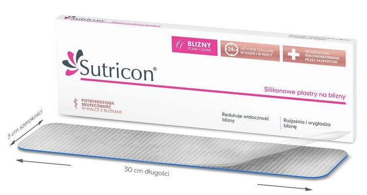 VERCO Sutricon Plastry Silikonowe Nablizny 5 X 30 Cm 1 Opakowanie (5 Sztuk)