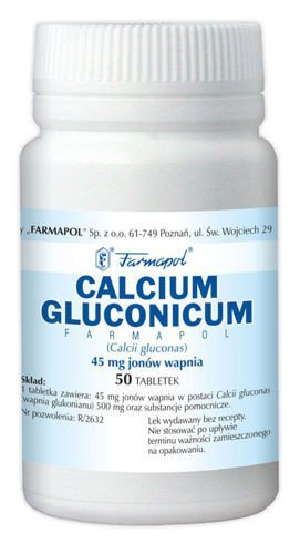 Farmapol ZAKŁAD CHEMICZNO-FARMACEUTYCZNY SP. Z O.O. Calcium Gluconicum 45 mg 50