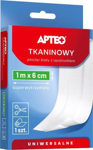 SYNOPTIS PHARMA SP. Z O.O. APTEO CARE Plaster tkaninowy z opatrunkiem 1m x 6 cm 1 szt
