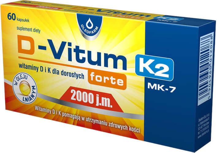 Oleofarm D-Vitum Forte 2000 j.m.+ K2 60kapsułek 3158442